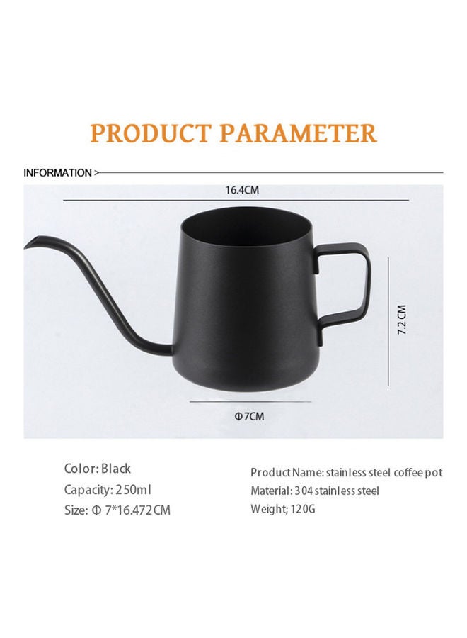 Long Narrow Hanging Ear Coffee Pot Black 16.4x7x7.2cm  - Image 2