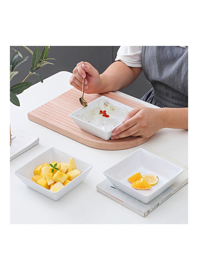 Shuer 3-Piece Ceramic Dinnerware Plates White 14x14x4.5cm - Image 3