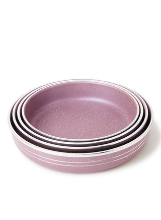 4-Piece Non-Stick Bakeware Set Includes 1xPan(24cm),1xPan(26cm),1xPan(28cm),1xPan(30cm) Purple/Silver - v1637149089/N51290921A_1