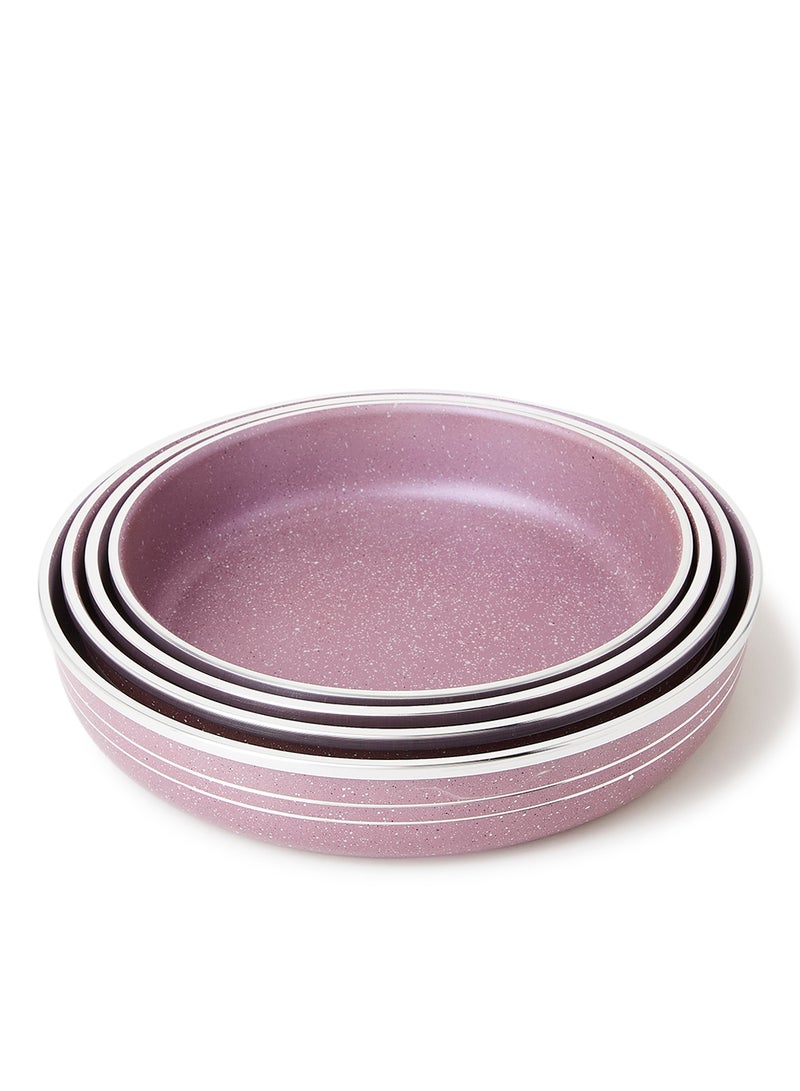 DESSINI 4-Piece Non-Stick Bakeware Set Includes 1xPan(24cm),1xPan(26cm),1xPan(28cm),1xPan(30cm) Purple/Silver  - Image 1