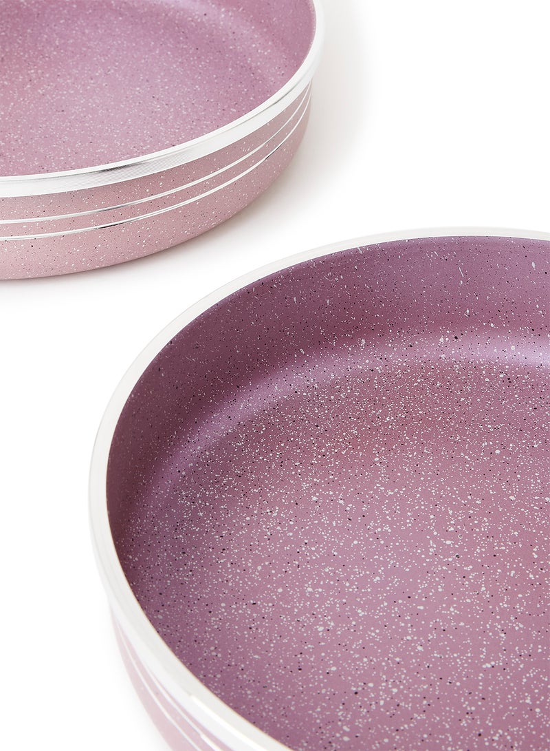 DESSINI 4-Piece Non-Stick Bakeware Set Includes 1xPan(24cm),1xPan(26cm),1xPan(28cm),1xPan(30cm) Purple/Silver  - Image 4