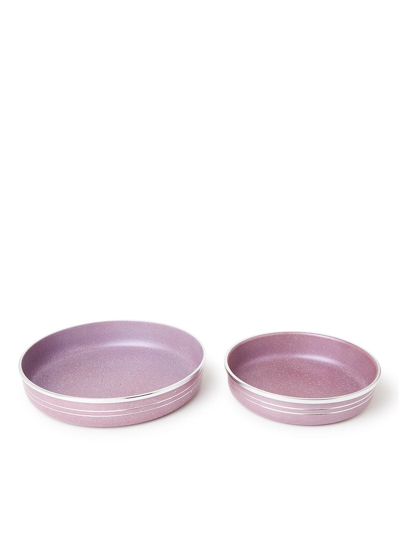 DESSINI 4-Piece Non-Stick Bakeware Set Includes 1xPan(24cm),1xPan(26cm),1xPan(28cm),1xPan(30cm) Purple/Silver  - Image 2