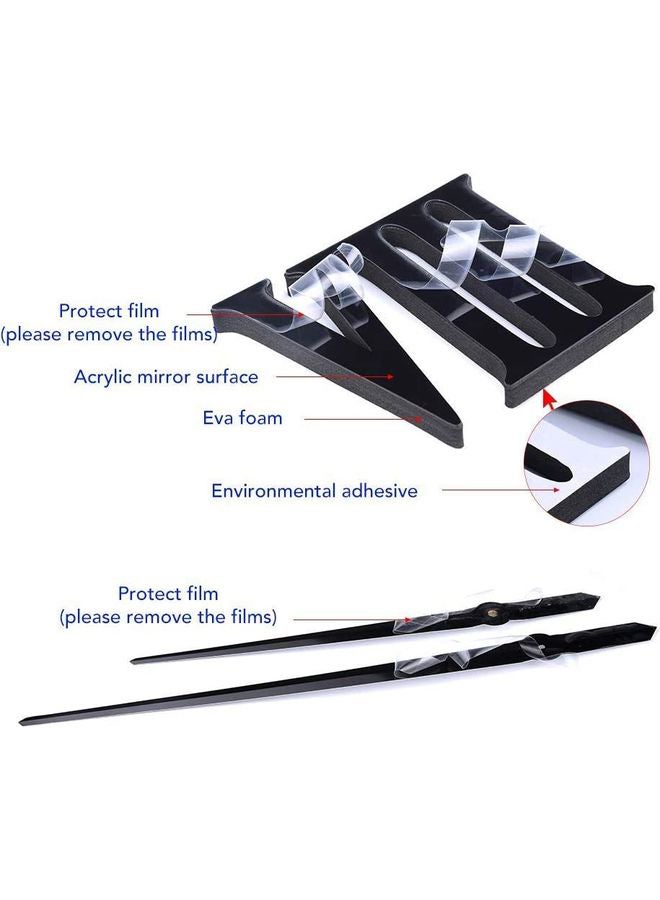 كابتن تيك ساعة حائط ثلاثية الأبعاد بدون إطار مع ملصقات أرقام عاكسة لتزيين المنزل والمكتب فضي 120سم - Image 5