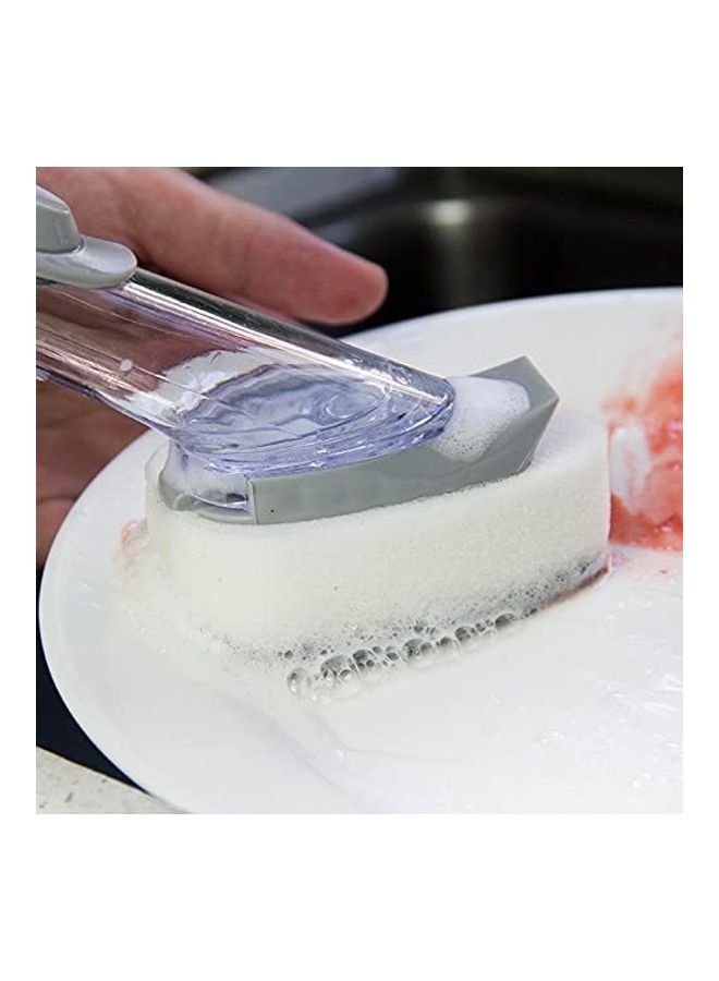 Gulfdealz - Kitchen Scrubber With Replacement Sponge Head Grey 23.5cm - Image 1