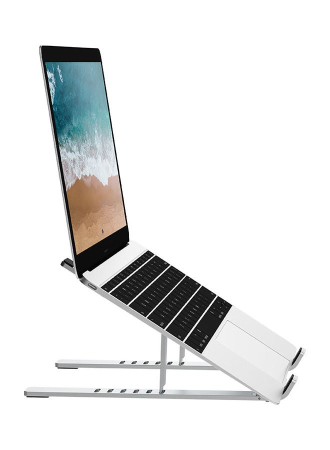 Folding Adjustable Aluminum Durable Laptop Stand Silver - Image 1