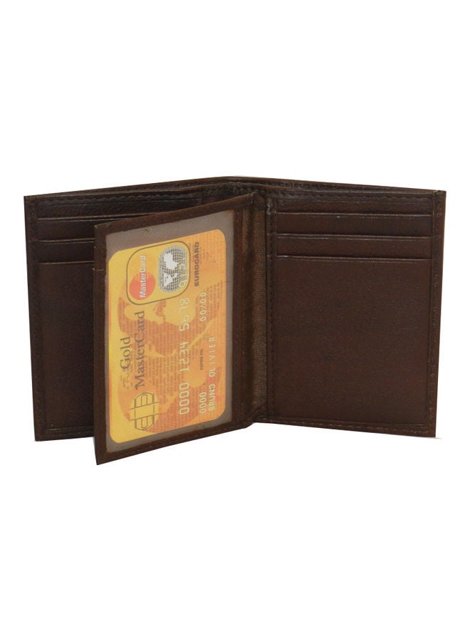 LAVERI LEATHER Genuine Leather Logo Detail Long Wallet Dark Brown  - Image 3