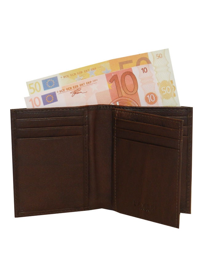 LAVERI LEATHER Genuine Leather Logo Detail Long Wallet Dark Brown  - Image 4