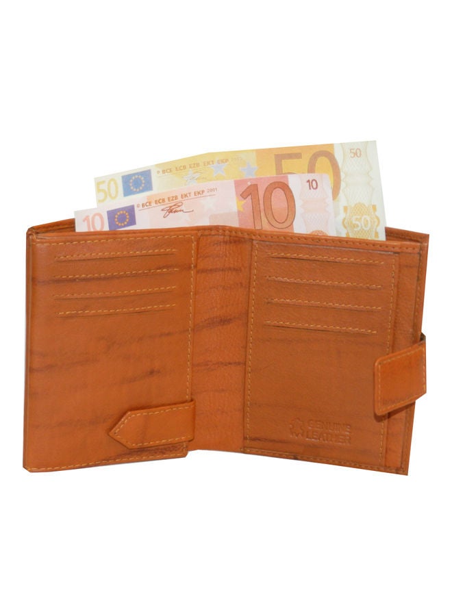 LAVERI LEATHER Genuine Leather Logo Detail Long Wallet Rust  - Image 3