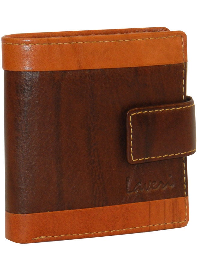 LAVERI LEATHER Genuine Leather Logo Detail Long Wallet Dark Brown  - Image 1