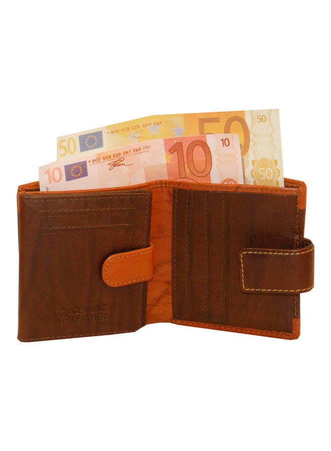 LAVERI LEATHER Genuine Leather Logo Detail Long Wallet Dark Brown  - Image 3