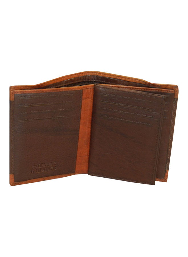 LAVERI LEATHER Genuine Leather Logo Detail Long Wallet Dark Brown  - Image 5