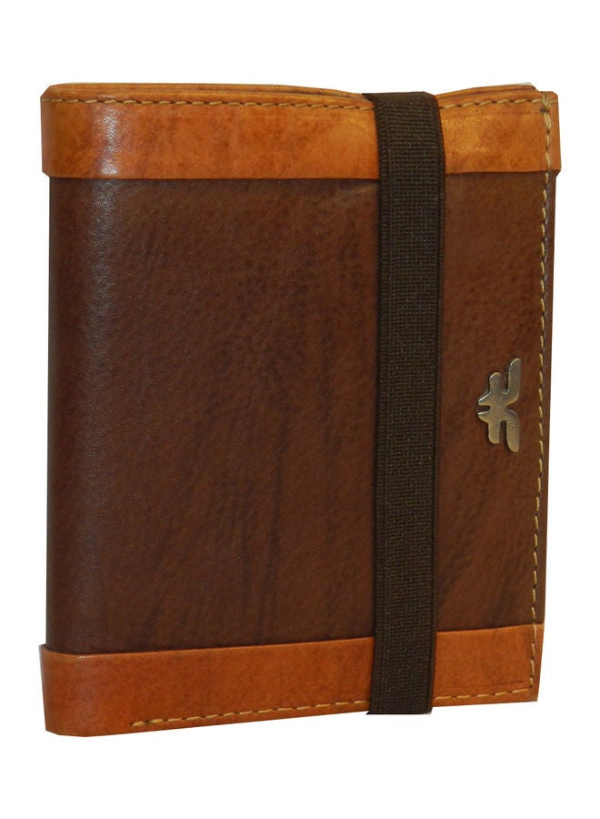 LAVERI LEATHER Genuine Leather Logo Detail Long Wallet Dark Brown  - Image 1