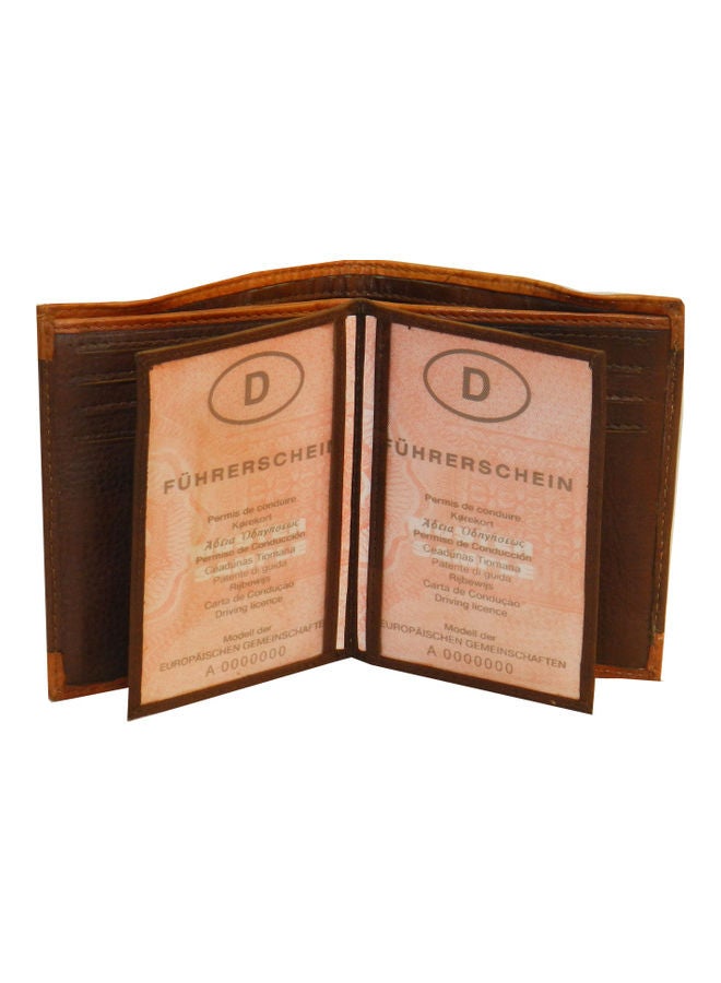 LAVERI LEATHER Genuine Leather Logo Detail Long Wallet Dark Brown  - Image 4