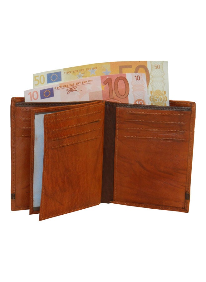 LAVERI LEATHER Genuine Leather Logo Detail Long Wallet Rust  - Image 3