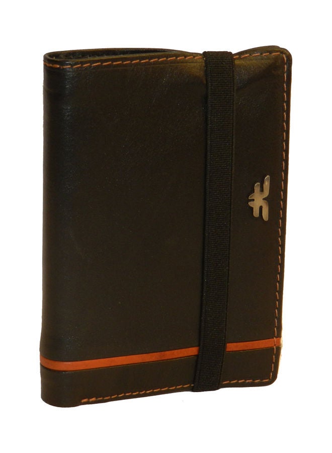 LAVERI LEATHER Genuine Leather Logo Detail Long Wallet Black - Image 1