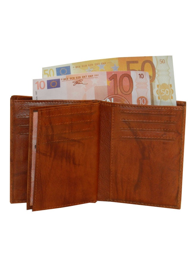 LAVERI LEATHER Genuine Leather Logo Detail Long Wallet Rust  - Image 3