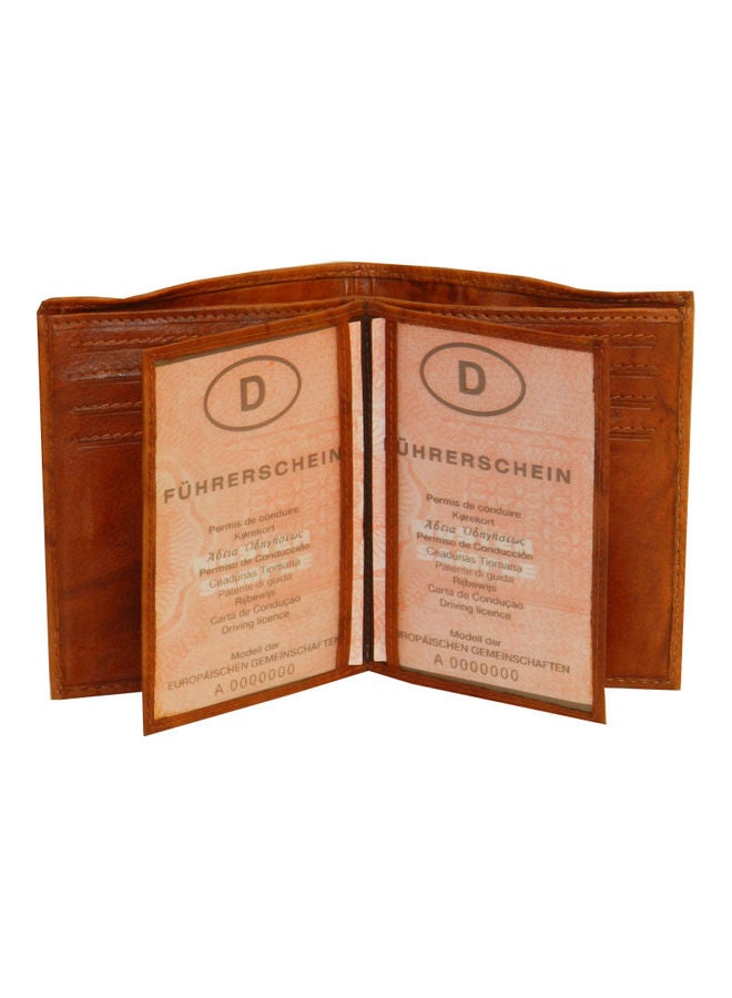 LAVERI LEATHER Genuine Leather Logo Detail Long Wallet Rust  - Image 4