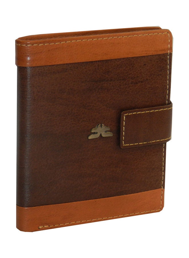 LAVERI LEATHER Genuine Leather Logo Detail Long Wallet Dark Brown  - Image 1