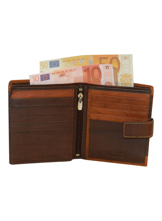 LAVERI LEATHER Genuine Leather Logo Detail Long Wallet Dark Brown  - Image 3