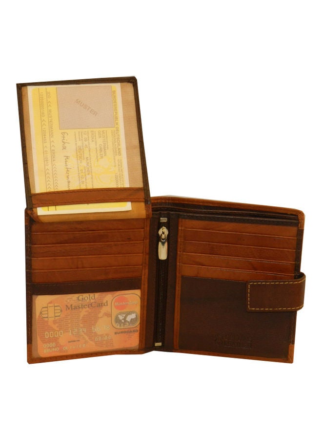 LAVERI LEATHER Genuine Leather Logo Detail Long Wallet Dark Brown  - Image 4