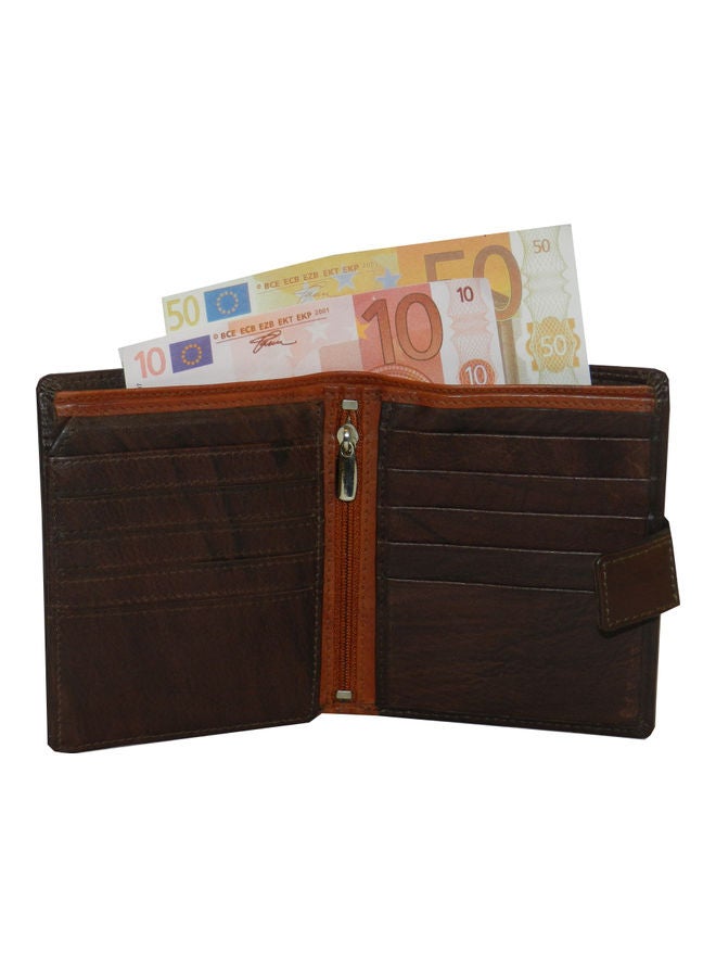 LAVERI LEATHER Genuine Leather Logo Detail Long Wallet Dark Brown - Image 3