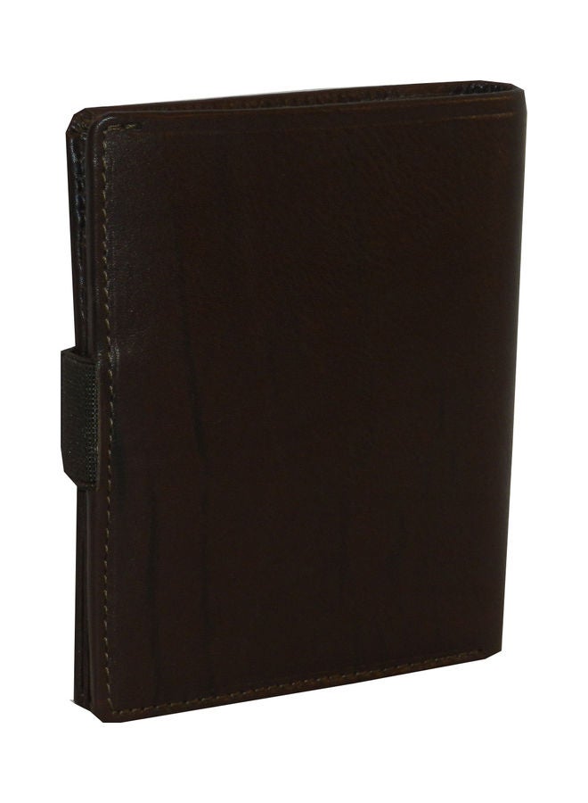 LAVERI LEATHER Genuine Leather Logo Detail Long Wallet Dark Brown - Image 2