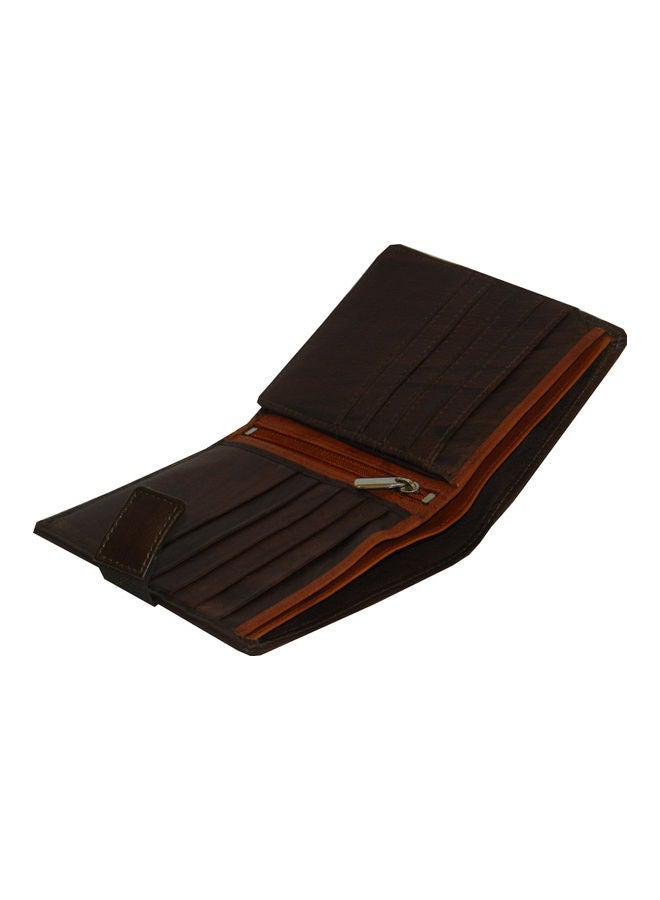 LAVERI LEATHER Genuine Leather Logo Detail Long Wallet Dark Brown - Image 5