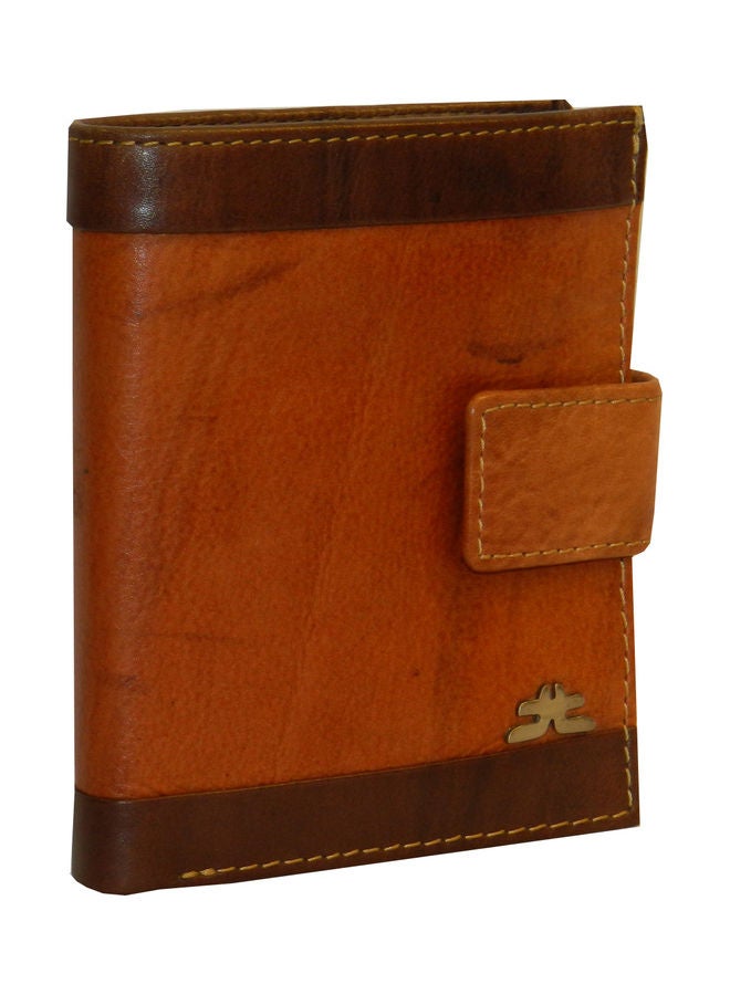 LAVERI LEATHER Genuine Leather Logo Detail Long Wallet Rust  - Image 1