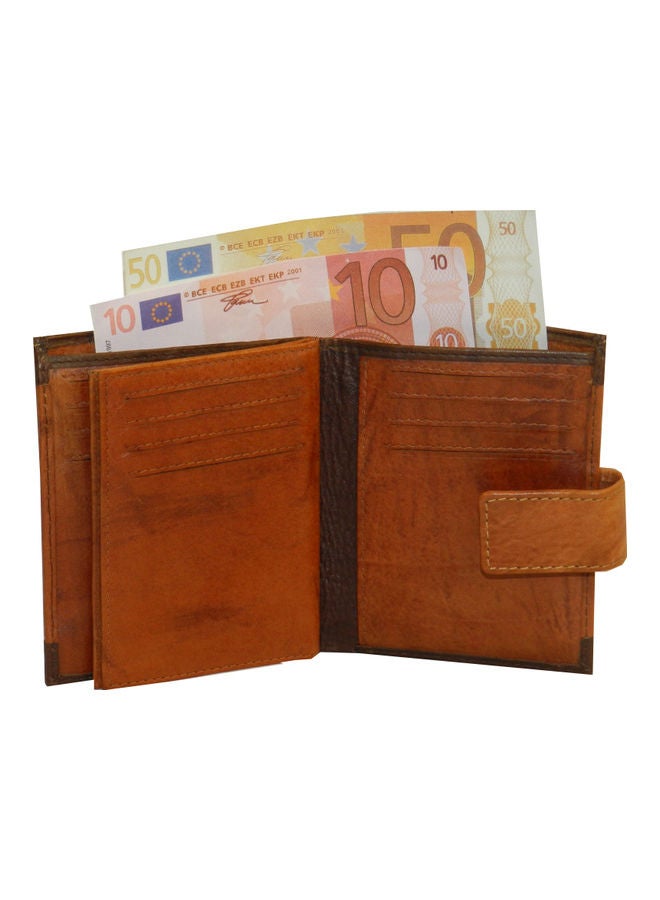 LAVERI LEATHER Genuine Leather Logo Detail Long Wallet Rust  - Image 3