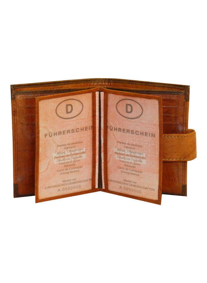 LAVERI LEATHER Genuine Leather Logo Detail Long Wallet Rust  - Image 4