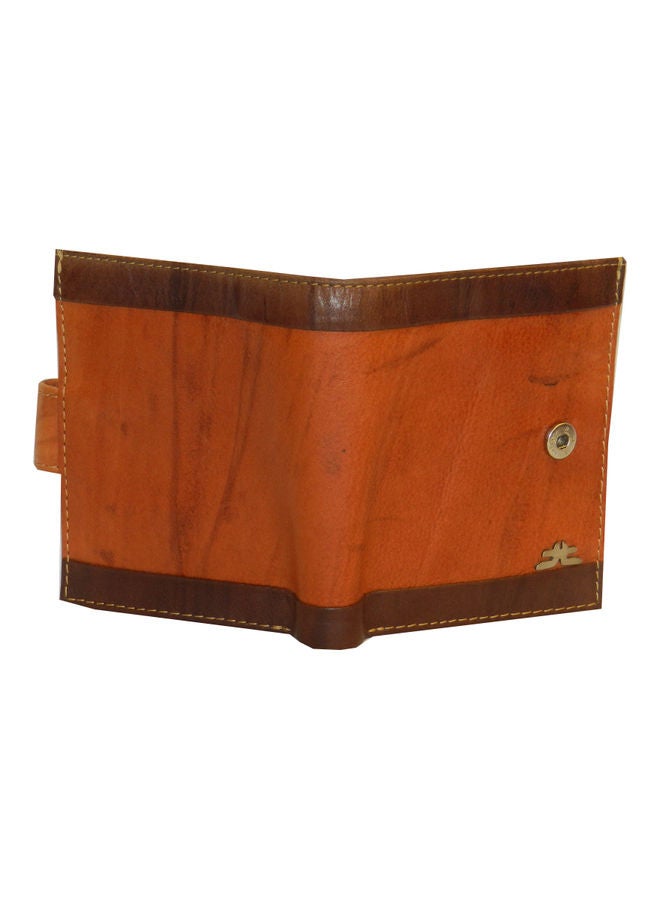 LAVERI LEATHER Genuine Leather Logo Detail Long Wallet Rust  - Image 2