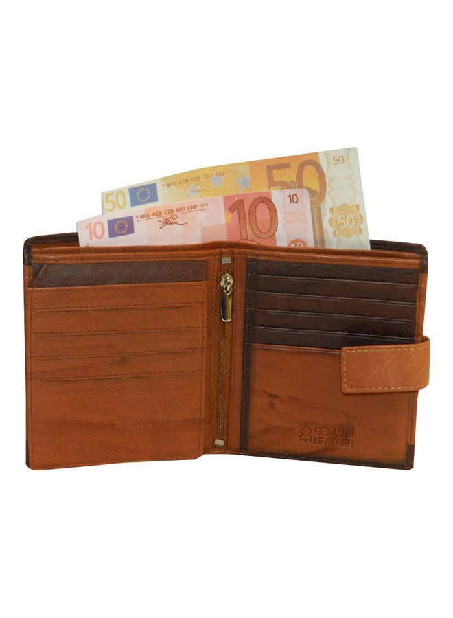 LAVERI LEATHER Genuine Leather Logo Detail Long Wallet Rust  - Image 3