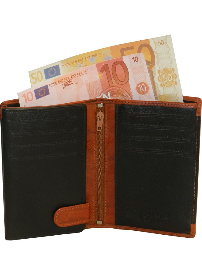 LAVERI LEATHER Genuine Leather Logo Detail Long Wallet Black  - Image 3