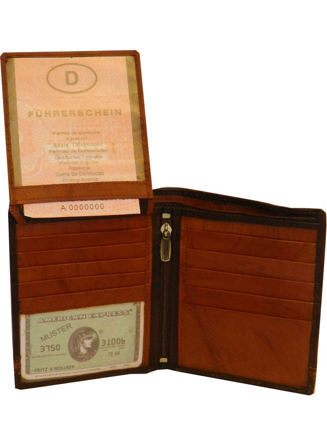 LAVERI LEATHER Genuine Leather Logo Detail Long Wallet Dark Brown  - Image 4