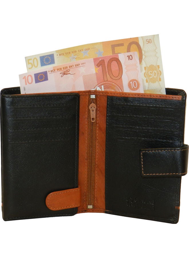 LAVERI LEATHER Genuine Leather Logo Detail Long Wallet Black  - Image 3