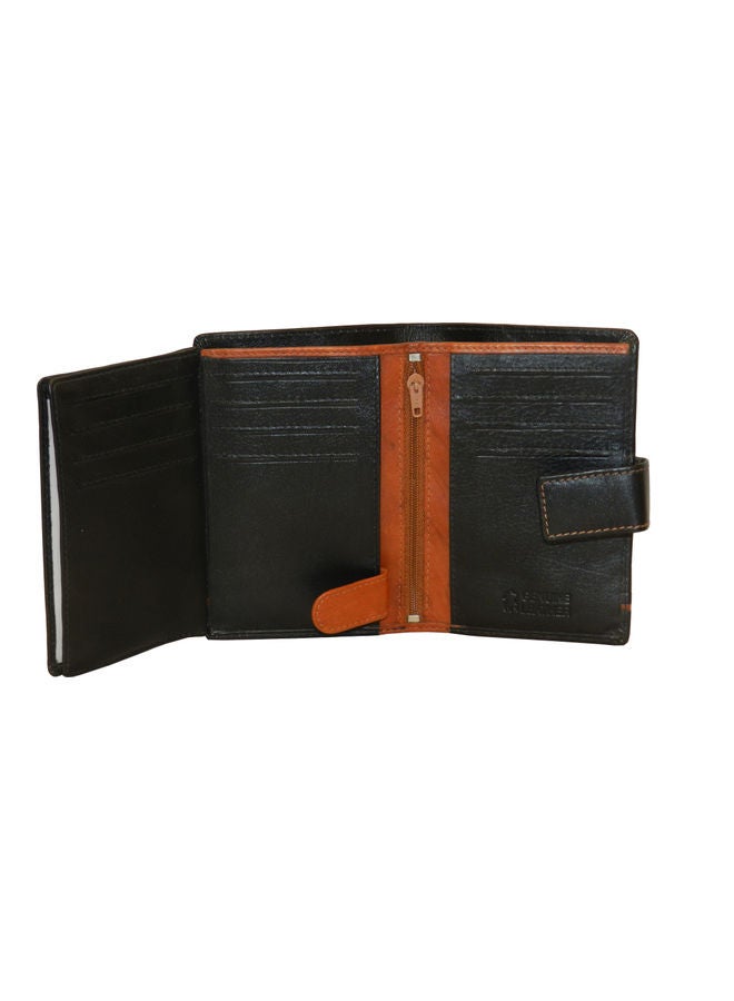 LAVERI LEATHER Genuine Leather Logo Detail Long Wallet Black  - Image 5