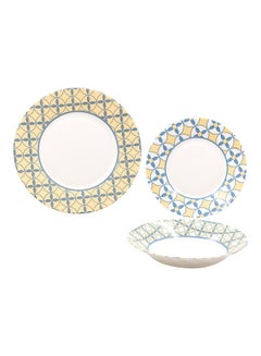 Luminarc 18-Piece Dinner Set Blue/Orange/White 28x28x3cm  - Image 1