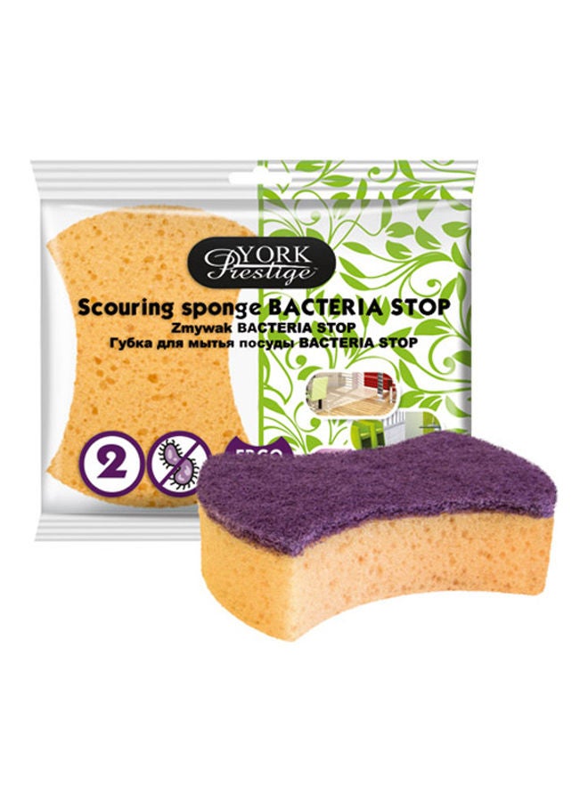 YORK 2-Piece Cleaning Sponge Beige/Purple 11x7x2.5cm 
