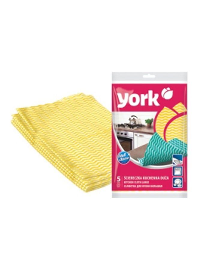 YORK 5-Piece Household Kitchen Cleaning Cloth Set Yellow 26x18x2cm