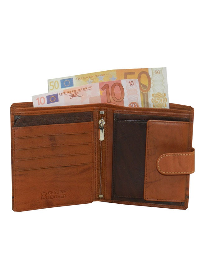 LAVERI LEATHER Genuine Leather Logo Detail Long Wallet Rust  - Image 3