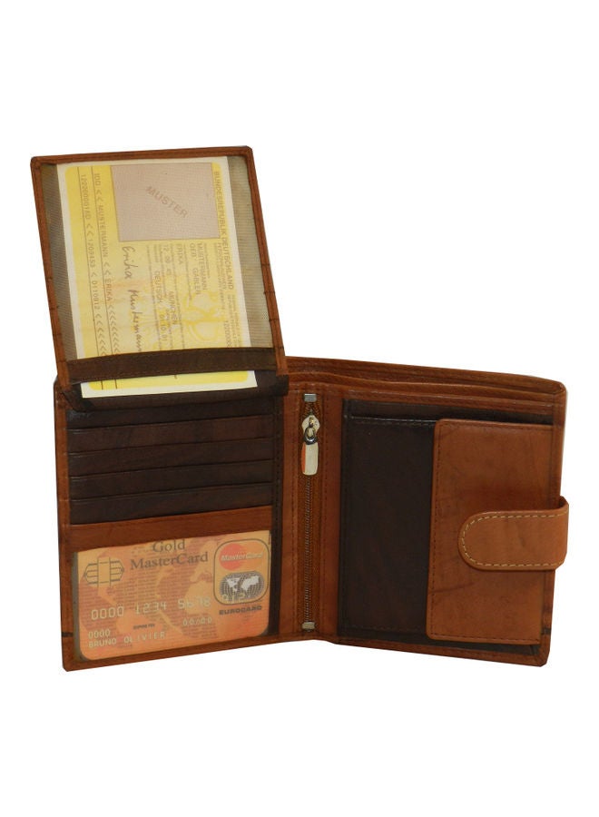 LAVERI LEATHER Genuine Leather Logo Detail Long Wallet Rust  - Image 4