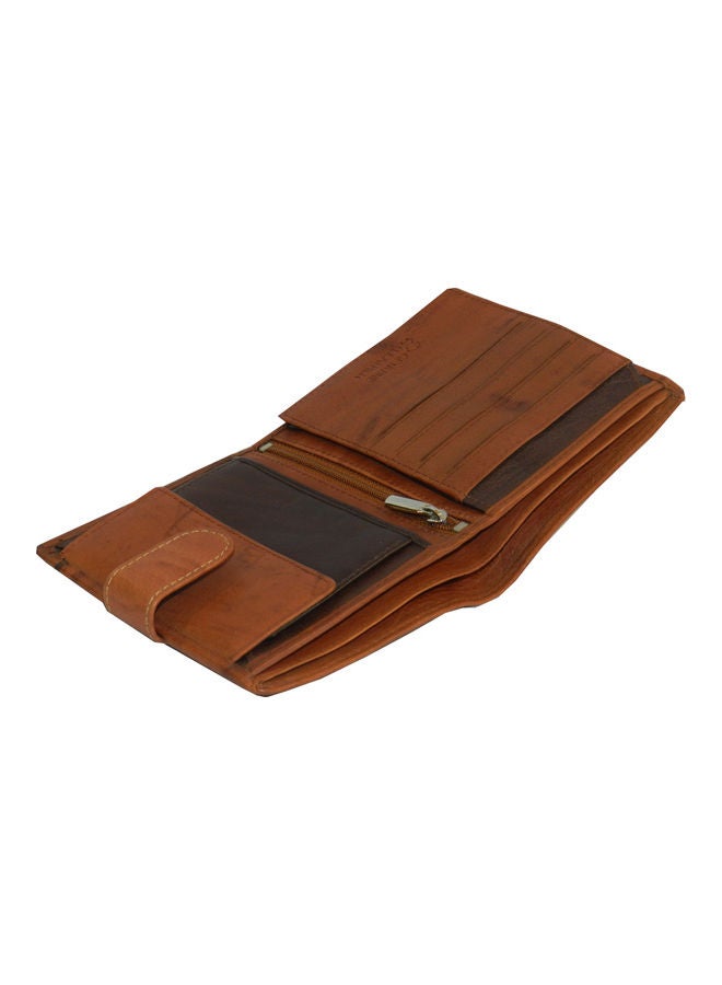 LAVERI LEATHER Genuine Leather Logo Detail Long Wallet Rust  - Image 5