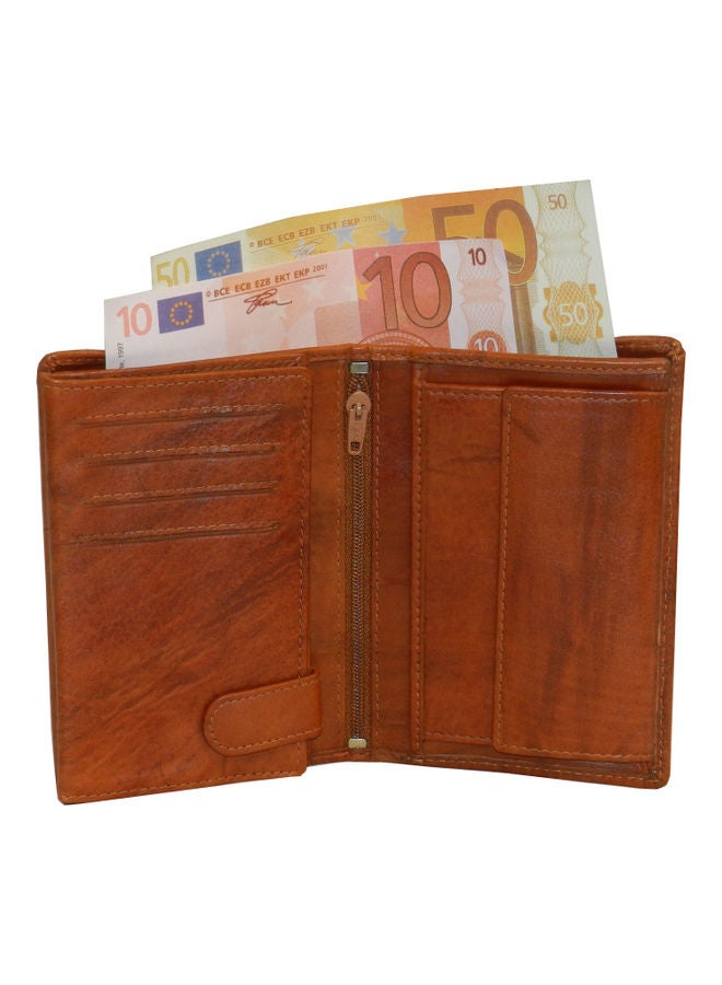 LAVERI LEATHER Genuine Leather Logo Detail Long Wallet Rust  - Image 3