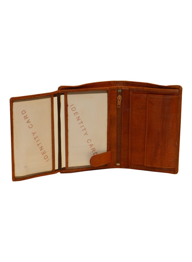 LAVERI LEATHER Genuine Leather Logo Detail Long Wallet Rust  - Image 4