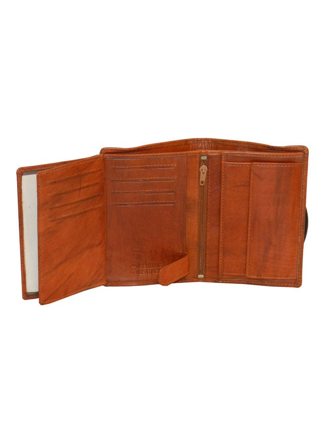 LAVERI LEATHER Genuine Leather Logo Detail Long Wallet Rust  - Image 5
