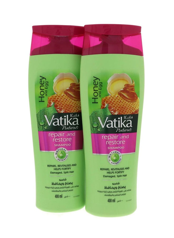 دابر عبوة من 2 شامبو فاتيكا لإصلاح الشعر  بالعسل والبيض 2 x 400ملليلتر