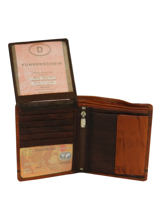 LAVERI LEATHER Genuine Leather Logo Detail Long Wallet Rust  - Image 4