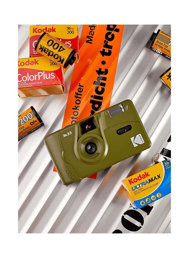 Kodak Reusable  M35 35mm Film Camera, Fixed-Focus and Wide Angle, Build in Flash and Compatible with 35mm Color Negative or B/W Film (Film and AAA Battery NOT Included) by Corex (Olive Green) - Image 2