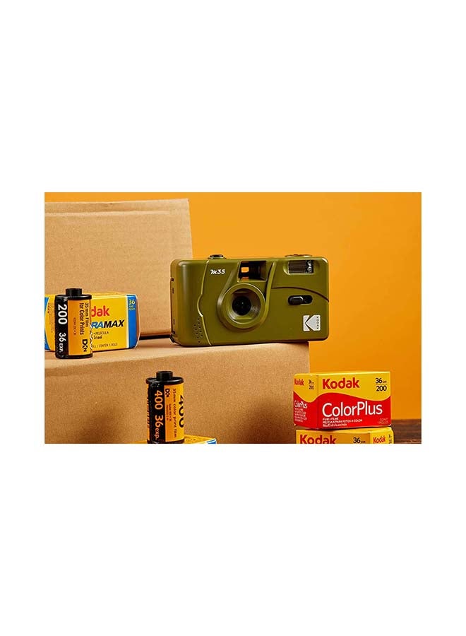 Kodak Reusable  M35 35mm Film Camera, Fixed-Focus and Wide Angle, Build in Flash and Compatible with 35mm Color Negative or B/W Film (Film and AAA Battery NOT Included) by Corex (Olive Green) - Image 3