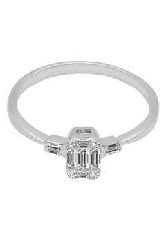 18K White Gold Elegant Baguette Diamond Ring